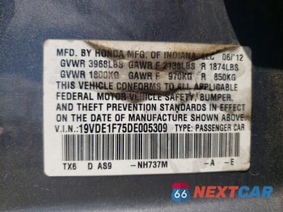 Zdjęcie 13 z 13 samochodu: 2013 ACURA ILX 20 TECH VIN:19VDE1F75DE005309 - miniatura