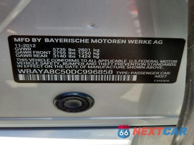 Zdjęcie 12 z 12 samochodu: 2013 BMW 750 I VIN:WBAYA8C50DC996858 - miniatura