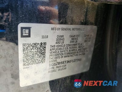 Zdjęcie 13 z 13 samochodu: 2019 CHEVROLET MALIBU LS VIN:1G1ZB5ST3KF127355 - miniatura