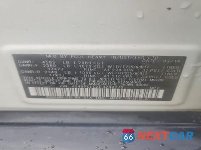 Zdjęcie 13 z 13 samochodu: 2014 SUBARU OUTBACK 2.5I LIMITED VIN:4S4BRCLCXE3294272 - miniatura