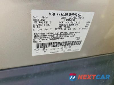 Zdjęcie 13 z 13 samochodu: 2017 FORD EXPLORER XLT VIN:1FM5K7DH8HGA67114 - miniatura