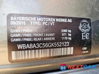 Zdjęcie 12 z 12 samochodu: 2016 BMW 320 XI VIN:WBA8A3C56GK552123 - miniatura