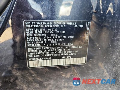 Zdjęcie 13 z 13 samochodu: 2018 VOLKSWAGEN ATLAS SE VIN:1V2KR2CA8JC505832 - miniatura