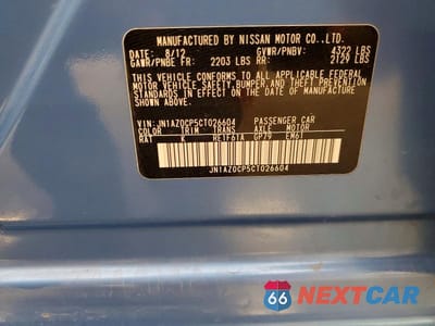 Zdjęcie 13 z 13 samochodu: 2012 NISSAN LEAF SV VIN:JN1AZ0CP5CT026604 - miniatura