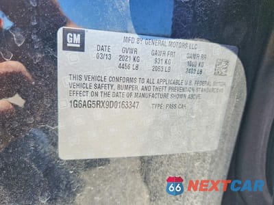 Zdjęcie 12 z 12 samochodu: 2013 CADILLAC ATS VIN:1G6AG5RX9D0163347 - miniatura