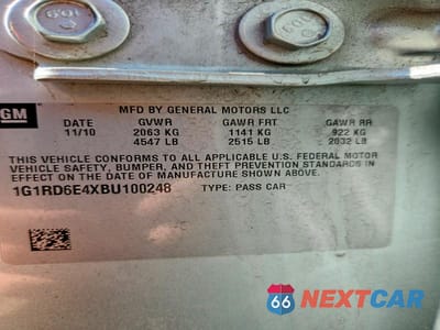 Zdjęcie 12 z 12 samochodu: 2011 CHEV VOLT VIN:1G1RD6E4XBU100248 - miniatura