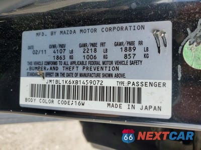 Zdjęcie 12 z 12 samochodu: 2011 MAZDA 3 S VIN:JM1BL1K6XB1459072 - miniatura