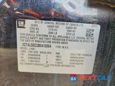 Zdjęcie 13 z 13 samochodu: 2011 GMC TERRAIN SLE VIN:2CTALSEC3B6410364 - miniatura