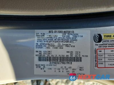 Zdjęcie 12 z 12 samochodu: 2009 LINCOLN MKZ VIN:3LNHM26T79R619918 - miniatura