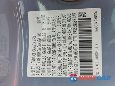 Zdjęcie 13 z 13 samochodu: 2022 HONDA CIVIC TOURING VIN:2HGFE1F9XNH306747 - miniatura