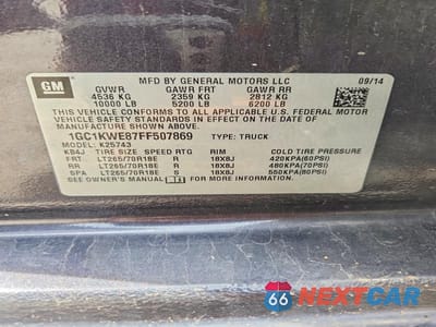 Zdjęcie 12 z 12 samochodu: 2015 CHEVROLET SILVERADO K2500 HEAVY DUTY LTZ VIN:1GC1KWE87FF507869 - miniatura