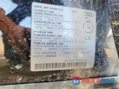 Zdjęcie 13 z 13 samochodu: 2021 AUDI Q5 PROGRESSIV VIN:WA1EAAFYXM2114369 - miniatura