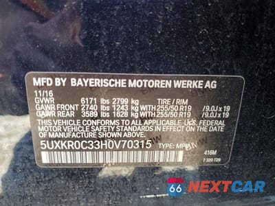 Zdjęcie 13 z 13 samochodu: 2017 BMW X5 XDRIVE35I VIN:5UXKR0C33H0V70315 - miniatura