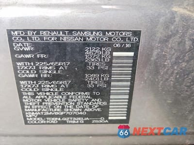 Zdjęcie 13 z 13 samochodu: 2016 NISSAN ROGUE SV VIN:KNMAT2MV8GP707040 - miniatura