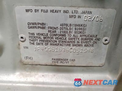 Zdjęcie 13 z 13 samochodu: 2006 SAAB 9-2 2.5I VIN:JF4GG61636G051548 - miniatura