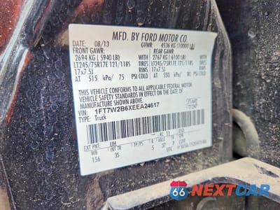 Zdjęcie 12 z 12 samochodu: 2014 FORD F250 SUPER DUTY VIN:1FT7W2B6XEEA24617 - miniatura