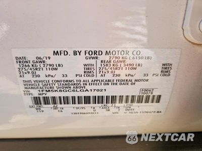 Zdjęcie 12 z 12 samochodu: 2020 FORD EXPLORER ST VIN:1FM5K8GC6LGA17021 - miniatura