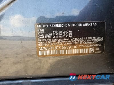 Zdjęcie 12 z 12 samochodu: 2020 BMW 330I VIN:3MW5R1J07L8B39730 - miniatura