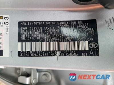 Zdjęcie 13 z 13 samochodu: 2007 TOYOTA COROLLA S VIN:2T1BR32E27C799076 - miniatura