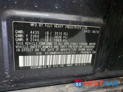 Zdjęcie 12 z 12 samochodu: 2013 SUBARU LEGACY 2.5I PREMIUM VIN:4S3BMBH6XD3048224 - miniatura