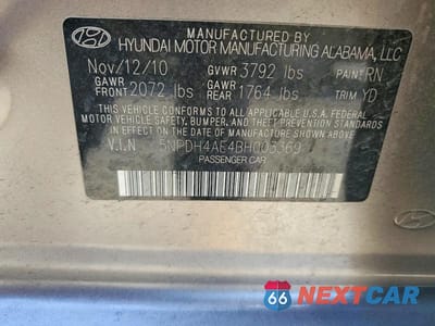 Zdjęcie 12 z 12 samochodu: 2011 HYUNDAI ELANTRA GLS VIN:5NPDH4AE4BH003369 - miniatura
