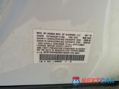 Zdjęcie 12 z 12 samochodu: 2016 ACURA MDX ADVANCE VIN:5FRYD4H96GB019244 - miniatura