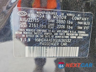 Zdjęcie 12 z 12 samochodu: 2016 HYUNDAI ELANTRA SE VIN:KMHDH4AE8GU636532 - miniatura