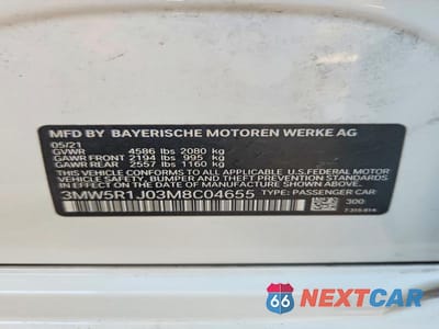 Zdjęcie 12 z 12 samochodu: 2021 BMW 330I VIN:3MW5R1J03M8C04655 - miniatura