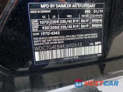 Zdjęcie 13 z 13 samochodu: 2019 MERCEDES-BENZ GLA 250 VIN:WDCTG4EB4KJ602613 - miniatura