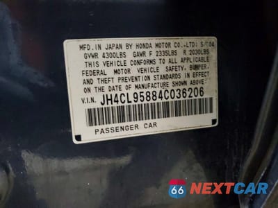 Zdjęcie 12 z 12 samochodu: 2004 ACURA TSX VIN:JH4CL95884C036206 - miniatura