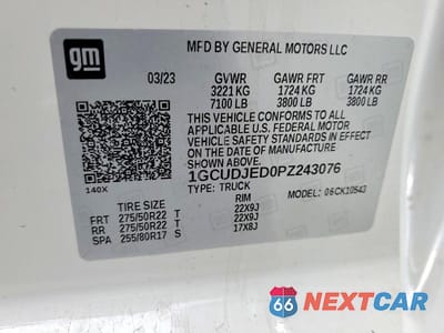 Zdjęcie 13 z 13 samochodu: 2023 CHEVROLET SILVERADO K1500 HIGH COUNTRY VIN:1GCUDJED0PZ243076 - miniatura