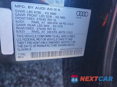 Zdjęcie 12 z 12 samochodu: 2015 AUDI Q7 PREMIUM PLUS VIN:WA1LGAFE7FD026740 - miniatura