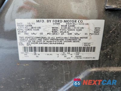 Zdjęcie 13 z 13 samochodu: 2012 FORD EDGE LIMITED VIN:2FMDK3K98CBA69882 - miniatura