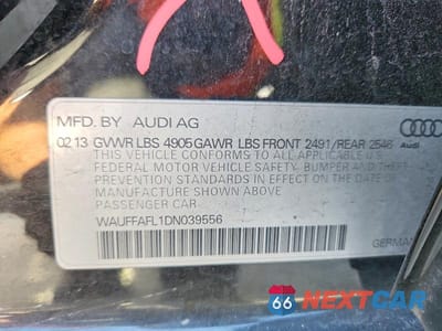 Zdjęcie 12 z 12 samochodu: 2013 AUDI A4 PREMIUM PLUS VIN:WAUFFAFL1DN039556 - miniatura