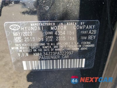 Zdjęcie 13 z 13 samochodu: 2023 HYUNDAI SONATA LIMITED VIN:KMHL34J23PA322997 - miniatura