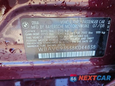 Zdjęcie 12 z 12 samochodu: 2008 BMW 328 XI VIN:WBAVC93538K044838 - miniatura