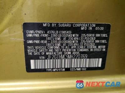 Zdjęcie 13 z 13 samochodu: 2021 SUBARU CROSSTREK LIMITED VIN:JF2GTHMC9MH220769 - miniatura