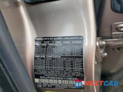 Zdjęcie 13 z 13 samochodu: 2016 LAND ROVER RANGE ROVER EVOQUE HSE VIN:SALVR2BG3GH108005 - miniatura
