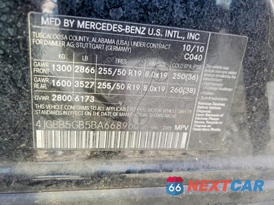 Zdjęcie 13 z 13 samochodu: 2011 MERCEDES-BENZ ML 350 VIN:4JGBB5GB5BA668960 - miniatura