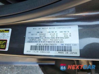 Zdjęcie 12 z 12 samochodu: 2013 MAZDA 3 I VIN:JM1BL1LP0D1792231 - miniatura