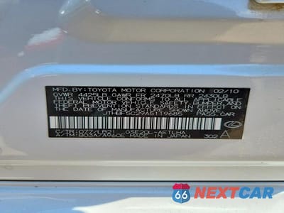 Zdjęcie 13 z 13 samochodu: 2010 LEXUS IS 250 VIN:JTHBF5C29A5119685 - miniatura