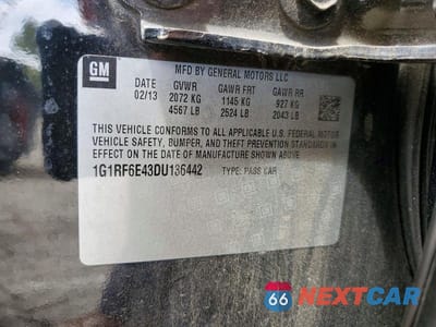Zdjęcie 12 z 12 samochodu: 2013 CHEV VOLT VIN:1G1RF6E43DU136442 - miniatura