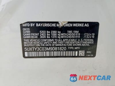 Zdjęcie 14 z 14 samochodu: 2021 BMW X3 SDRIVE30I VIN:5UXTY3C03M9D81820 - miniatura