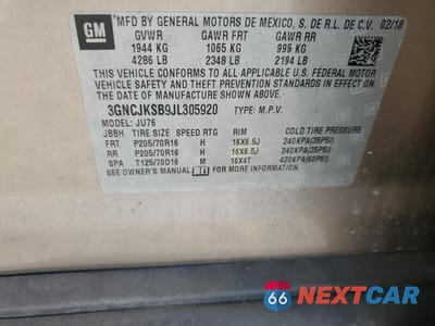 Zdjęcie 14 z 14 samochodu: 2018 CHEVROLET TRAX LS VIN:3GNCJKSB9JL305920 - miniatura