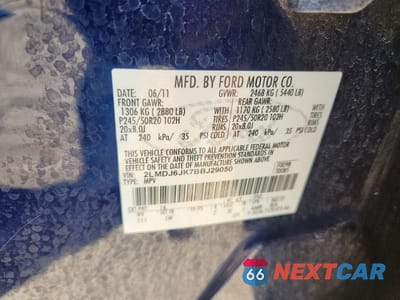 Zdjęcie 12 z 12 samochodu: 2011 LINCOLN MKX VIN:2LMDJ6JK7BBJ29050 - miniatura