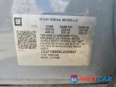 Zdjęcie 13 z 13 samochodu: 2020 CHEVROLET BOLT EV LT VIN:1G1FY6S0XL4105847 - miniatura