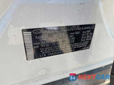 Zdjęcie 13 z 13 samochodu: 2023 HYUNDAI SANTA FE SEL VIN:5NMS24AJ3PH617615 - miniatura