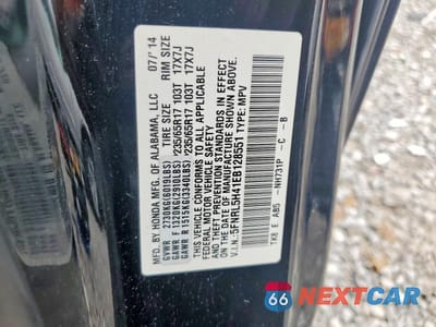 Zdjęcie 13 z 13 samochodu: 2014 HONDA ODYSSEY EX VIN:5FNRL5H41EB128551 - miniatura
