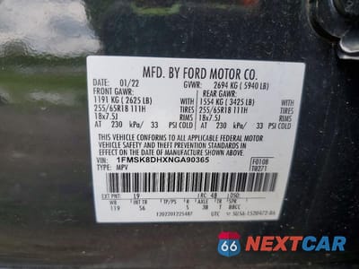 Zdjęcie 13 z 13 samochodu: 2022 FORD EXPLORER XLT VIN:1FMSK8DHXNGA90365 - miniatura