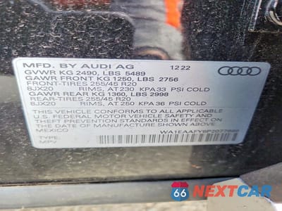 Zdjęcie 13 z 13 samochodu: 2023 AUDI Q5 PREMIUM PLUS 45 VIN:WA1EAAFY6P2077986 - miniatura